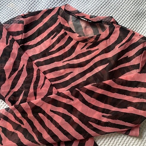 Pembe Zebra Uzun kollu Tişört