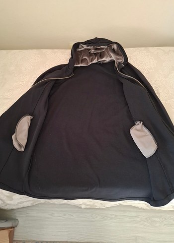 Kapüşonlu Siyah Midi Ceket - Görsel 2