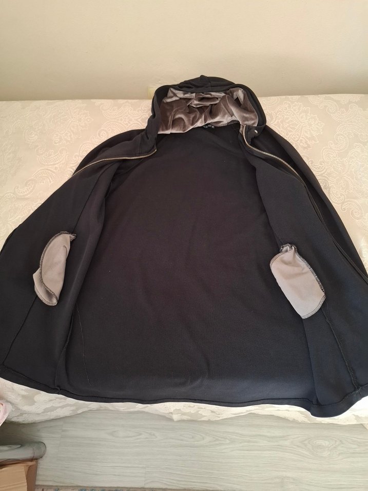 Kapüşonlu Siyah Midi Ceket - Görsel 2