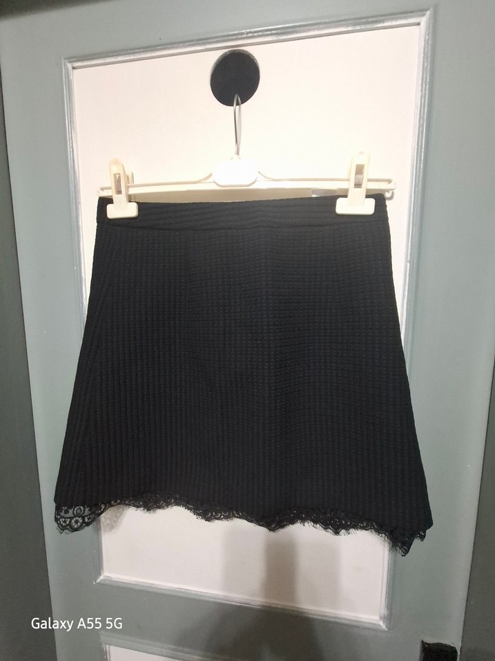 Dantelli Siya Mini Etek - Görsel 2