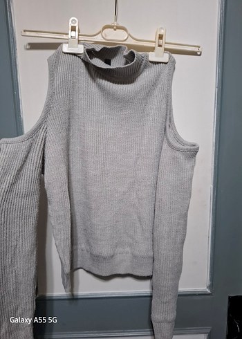 Kadın Gri Yüksek Yaka Triko - Görsel 2