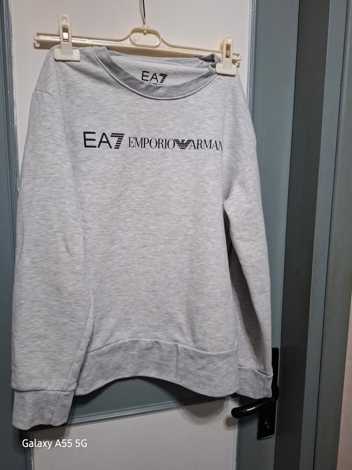 Gri Bisiklet Yaka Sweatshirt - Görsel 2