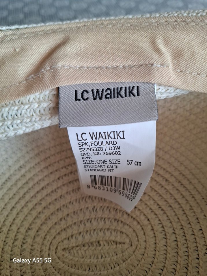 Bej Kadın Hasır Şapka Çiçekli Kurdeleli - Görsel 3