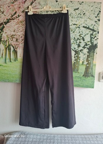 Siyah Salaş Uzun Kadın Pantolon - Görsel 2