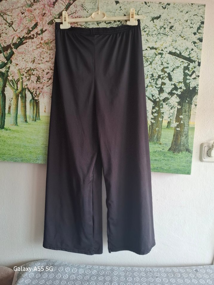 Siyah Salaş Uzun Kadın Pantolon - Görsel 2