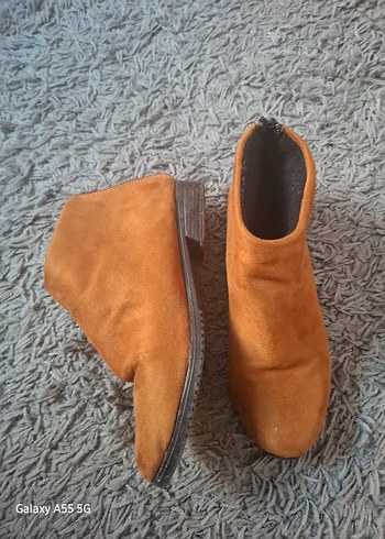 Kahverengi Süet Kadın Dolgu Topuk Bot - Görsel 2