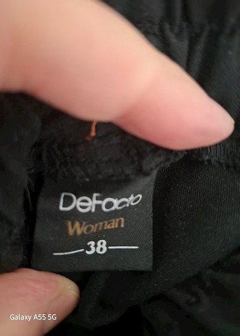 Siyah Kadın Keten Rahat Kesim Pantolon - Görsel 4