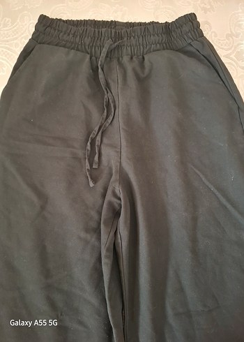 Siyah Kadın Keten Rahat Kesim Pantolon - Görsel 2