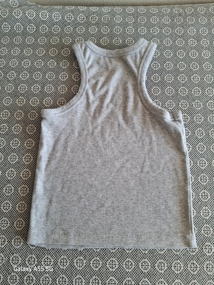 Gri Kadın Kolsuz Triko Atlet - Görsel 2