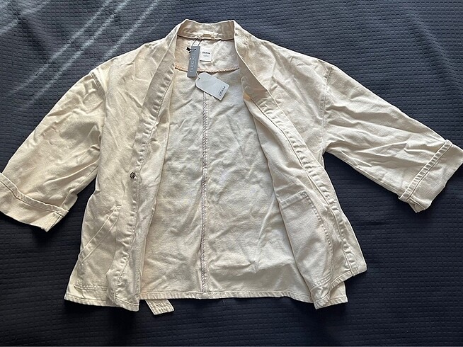 Yargıcı Denim Ceket krem rengi