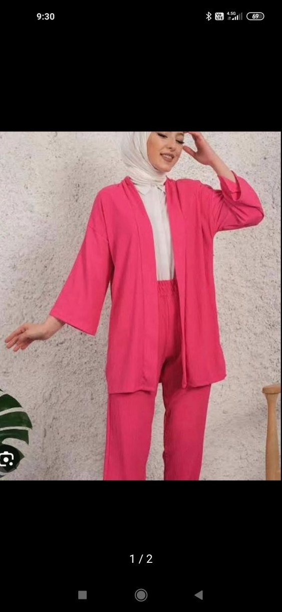 Diger Pembe Kadın Uzun Kollu Kimono - Görsel 2