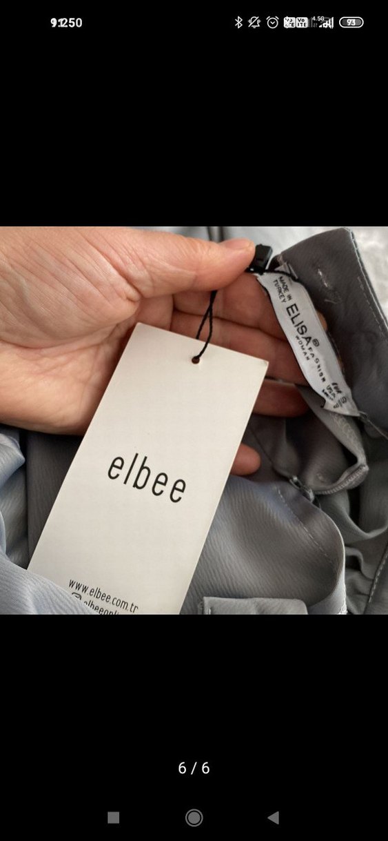 Gri Uzun Drapeli yırtmaçlı Kadın Elbise - Görsel 2