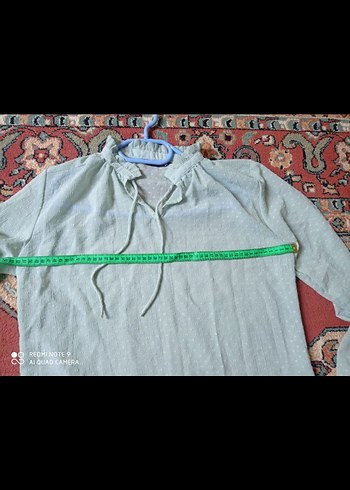 turkuaz salaş gömlek bluz - Görsel 5