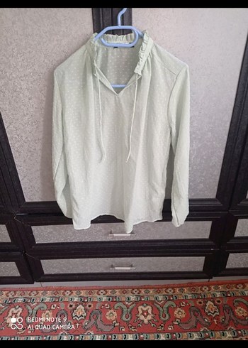 turkuaz salaş gömlek bluz - Görsel 7