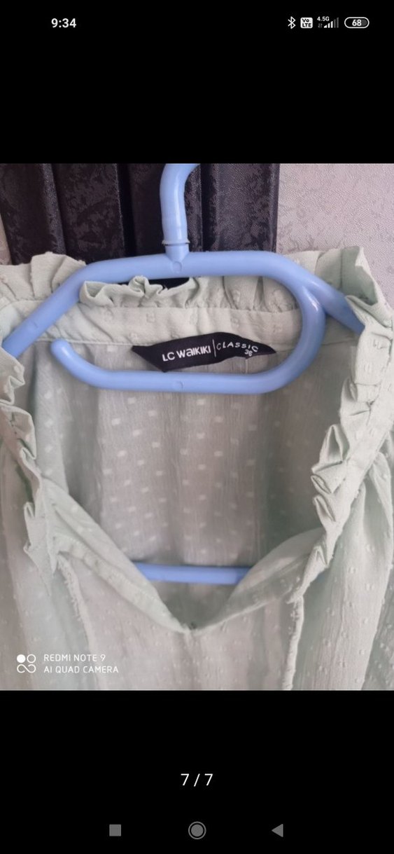 turkuaz salaş gömlek bluz - Görsel 2