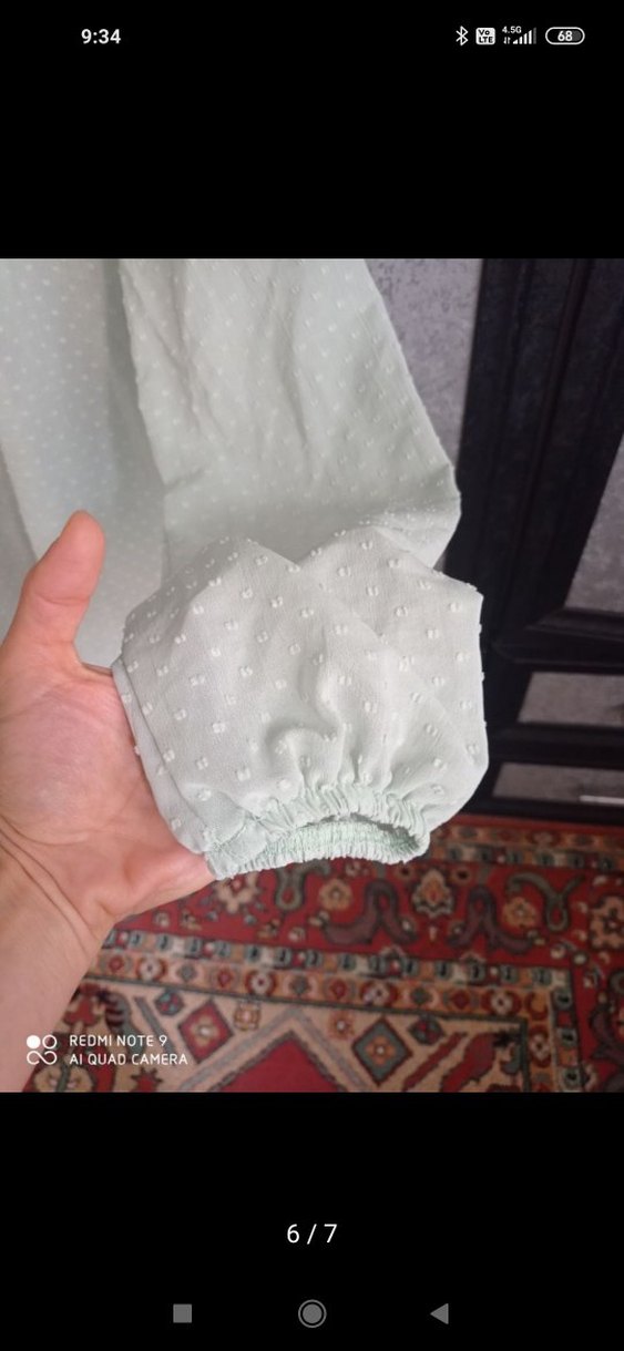 turkuaz salaş gömlek bluz - Görsel 3