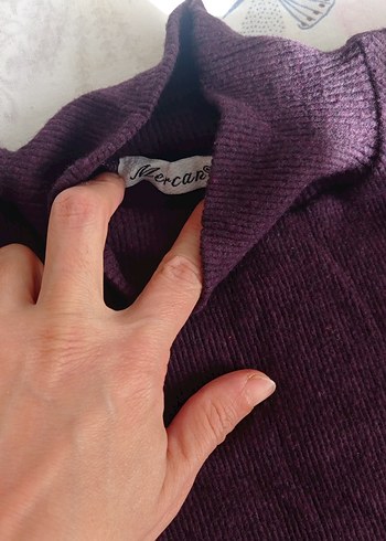 Bordo Uzun Kollu Drapeli Kadın Elbise - Görsel 4