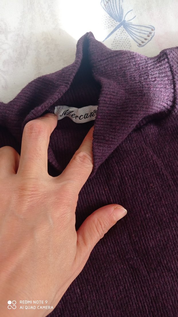 Bordo Uzun Kollu Drapeli Kadın Elbise - Görsel 4