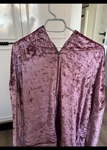 Pembe V Yaka Fermuarlı Kadın pijama takımı - Görsel 3