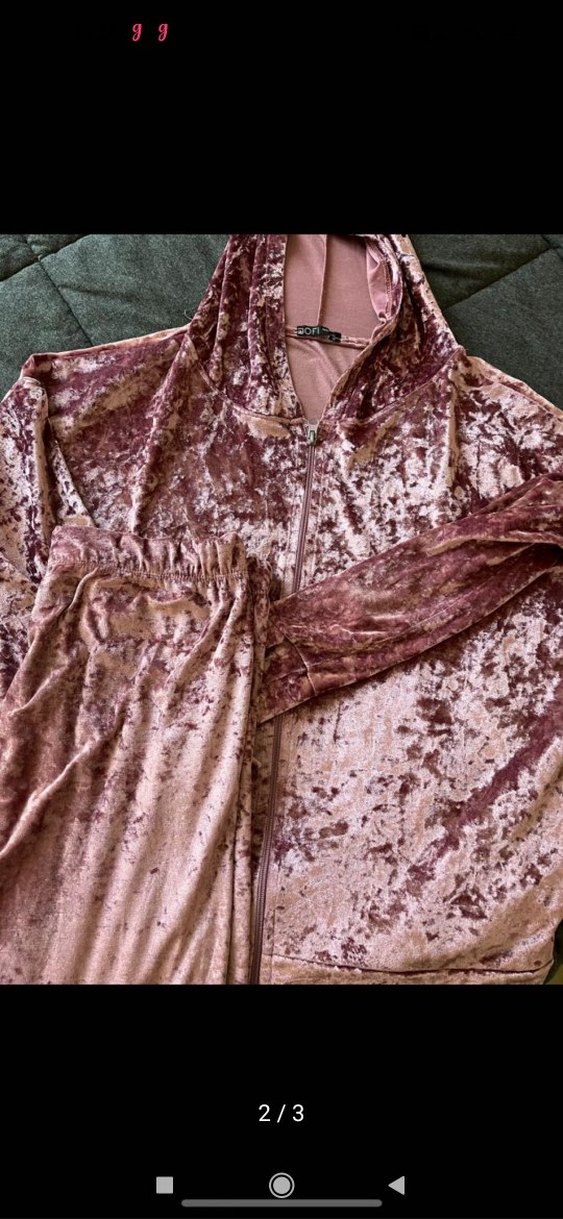 Pembe V Yaka Fermuarlı Kadın pijama takımı - Görsel 2