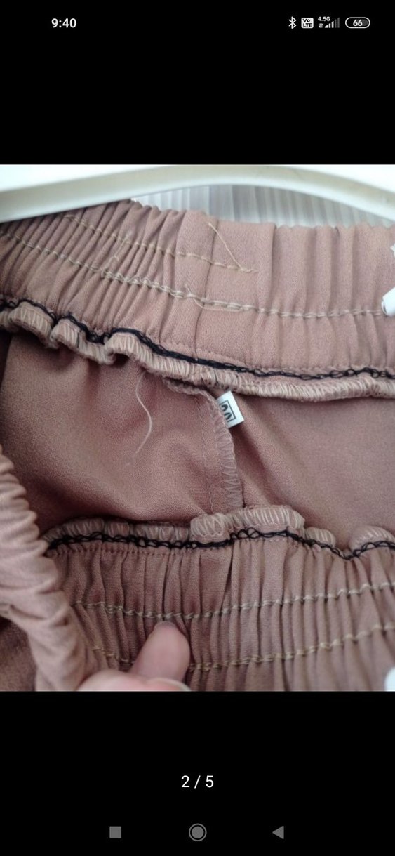 taba renk Kadın Rahat Kesim Kumaş Pantolon - Görsel 4