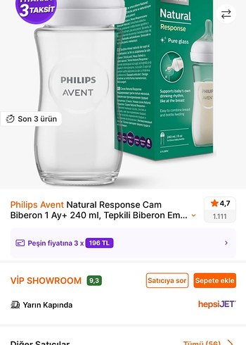 Philips Avent Natural Response Cam Biberon 240 ml