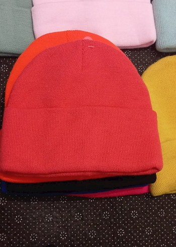 Kadın Çok Renkli Örgü Polar Bere - Görsel 3