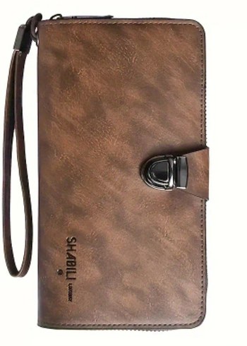 Kahverengi tokalı portföy el çantası. - Görsel 7