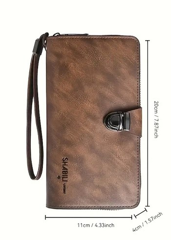 Kahverengi tokalı portföy el çantası. - Görsel 3