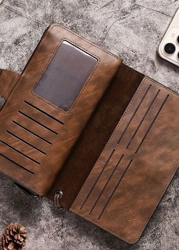 Kahverengi tokalı portföy el çantası. - Görsel 8