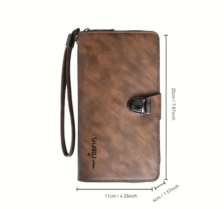 Kahverengi tokalı portföy el çantası. - Görsel 3