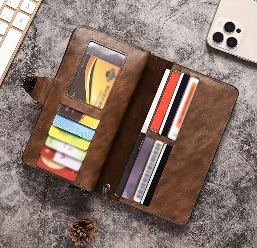 Kahverengi tokalı portföy el çantası. - Görsel 4