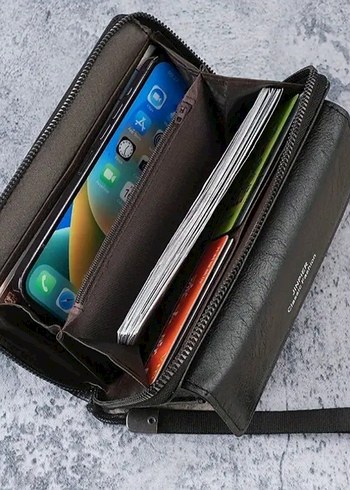 Unisex kahverengi portföy el çantası. - Görsel 2