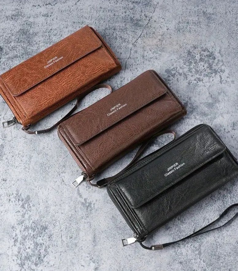 Unisex kahverengi portföy el çantası. - Görsel 4