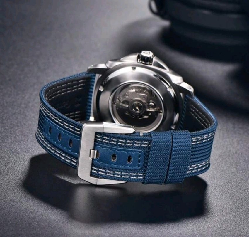 Mavi iskelet model otomatik erkek kol saati. - Görsel 2