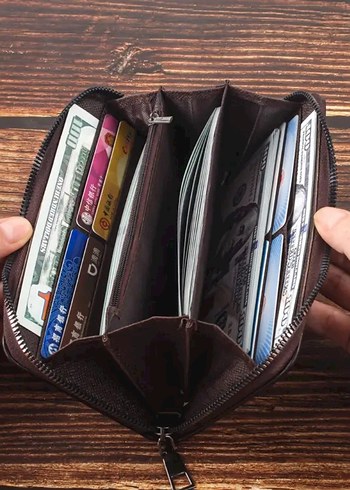 Kahverengi, unisex portföy el çantası. - Görsel 5