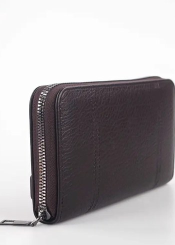 Kahverengi, unisex portföy el çantası. - Görsel 7