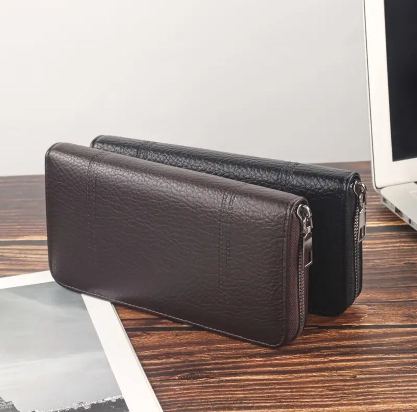 Kahverengi, unisex portföy el çantası. - Görsel 3