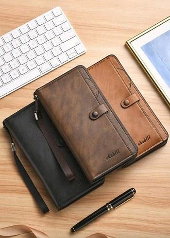 Unisex siyah portföy el çantası. - Görsel 3