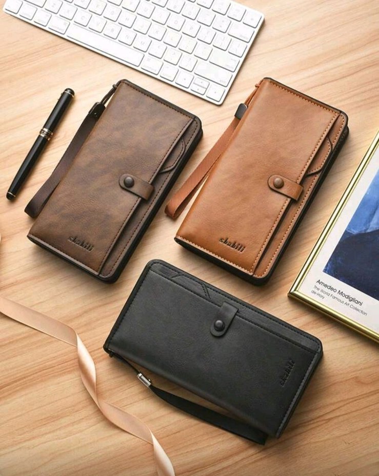 Unisex siyah portföy el çantası. - Görsel 2