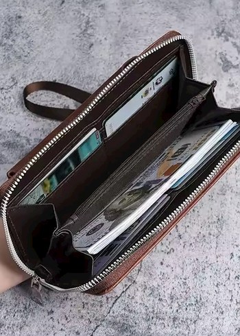 Unisex kahverengi portföy el çantası. - Görsel 2