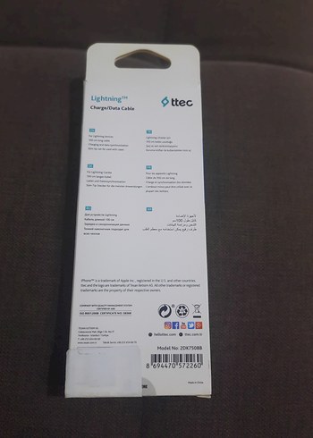 Ttec Lightning iPhone Şarj/Data Kablosu Beyaz - Görsel 4