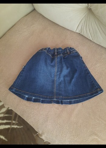 Kız Çocuk Mavi Denim Pileli Etek - Görsel 4