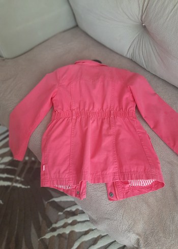 Fermuar ve çıt çıtlı ,Pembe Kız Çocuk trençkot - Görsel 4