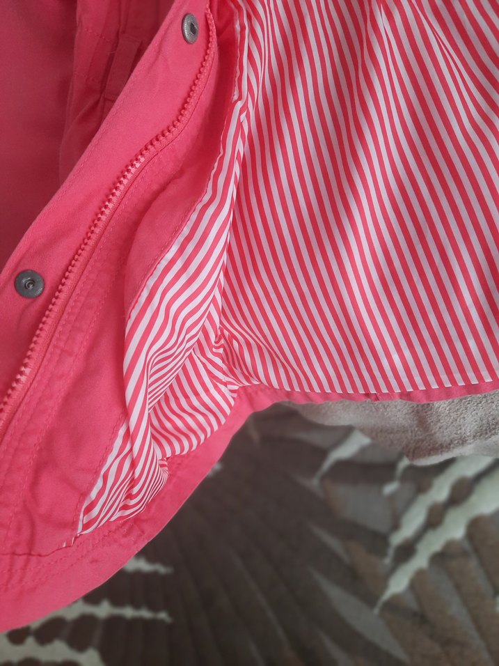 Fermuar ve çıt çıtlı ,Pembe Kız Çocuk trençkot - Görsel 3