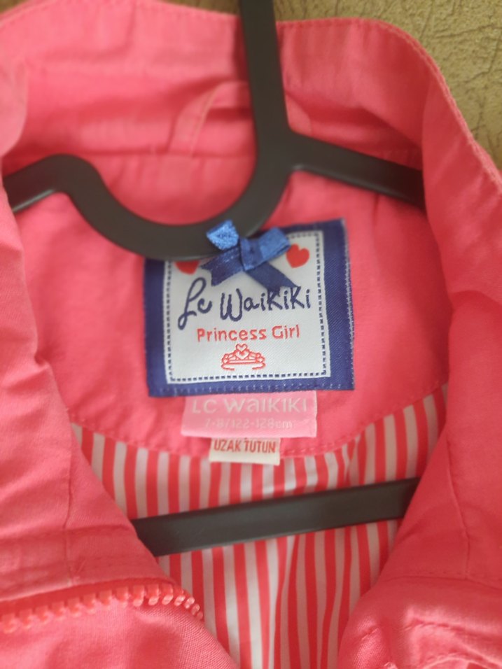 Fermuar ve çıt çıtlı ,Pembe Kız Çocuk trençkot - Görsel 2