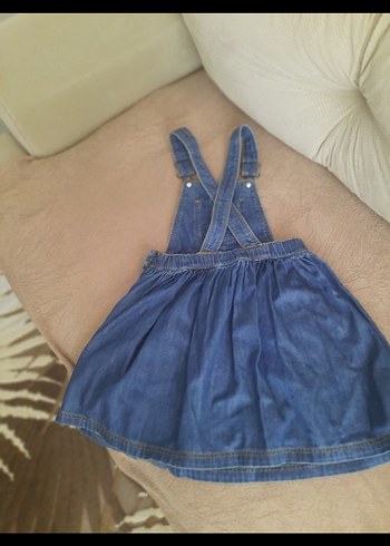 Kız Çocuk Denim Salopet Elbise - Görsel 3