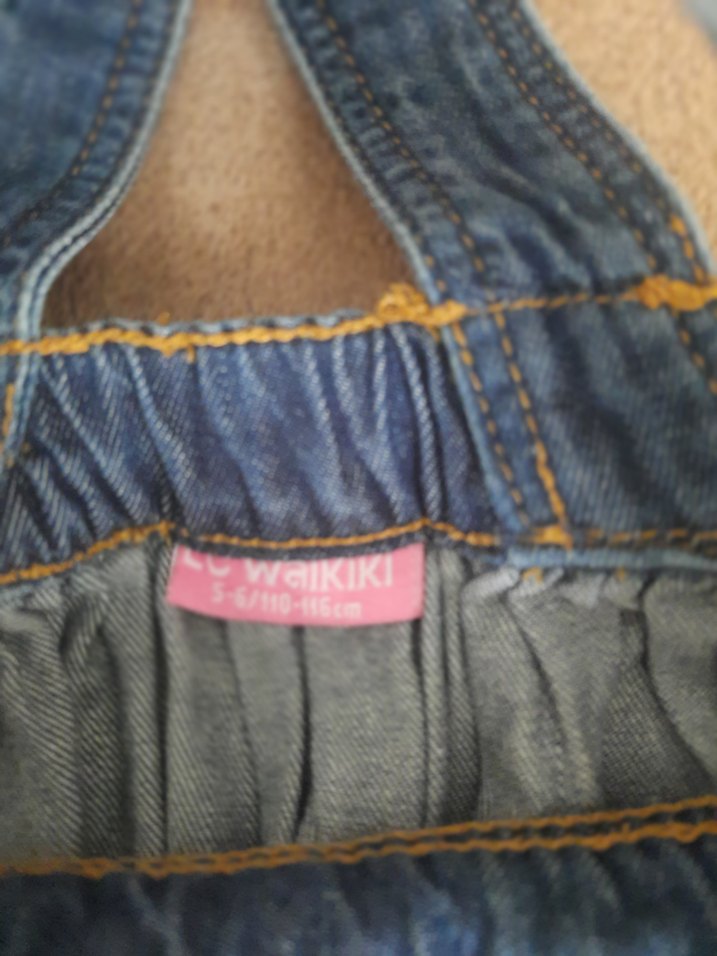 Kız Çocuk Denim Salopet Elbise - Görsel 4