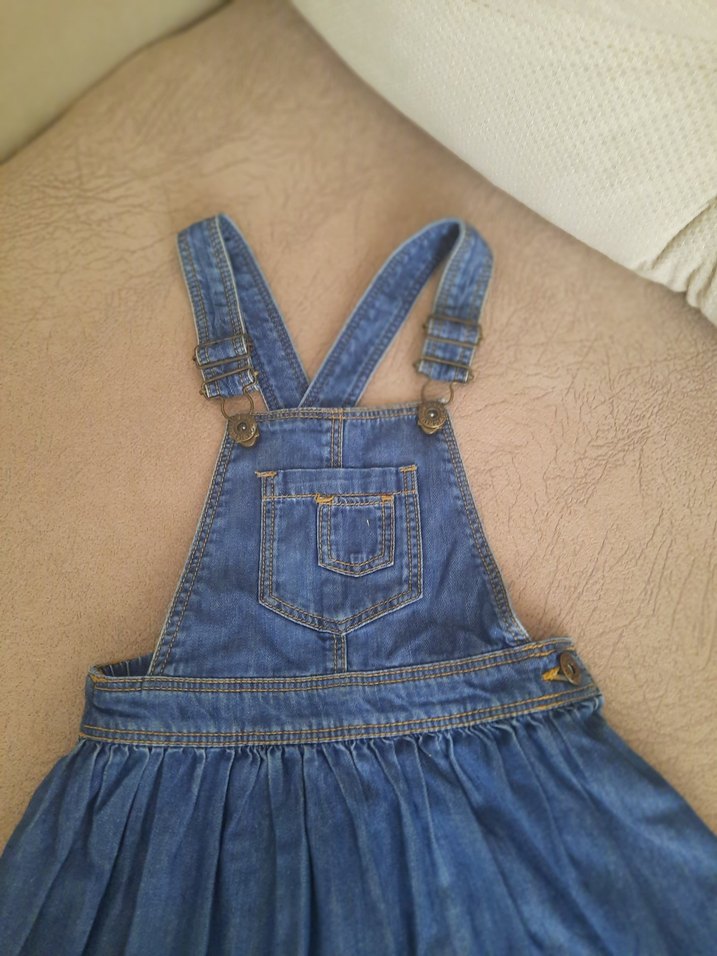 Kız Çocuk Denim Salopet Elbise - Görsel 2