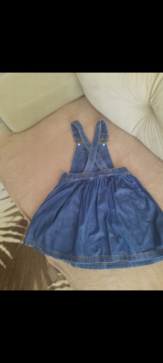 Kız Çocuk Denim Salopet Elbise - Görsel 3